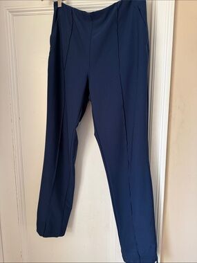 adidas Women's Pintuck Pull-on Pants - collegiate navy (size L)